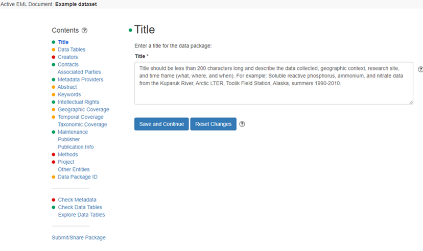 EML Document Sections