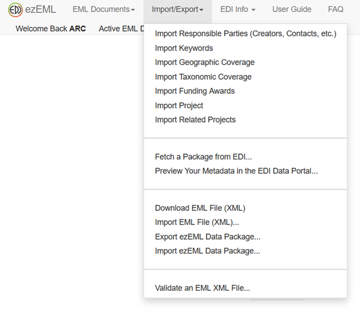 Preview on EDI data portal