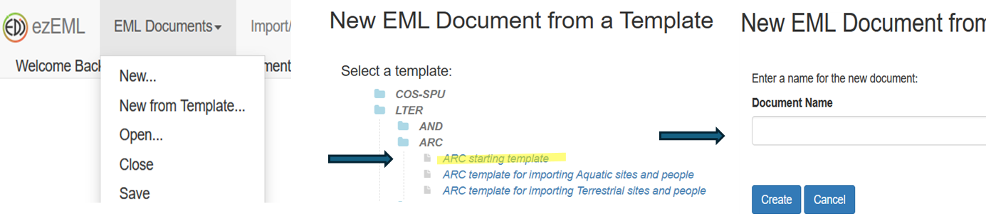 New Document from template